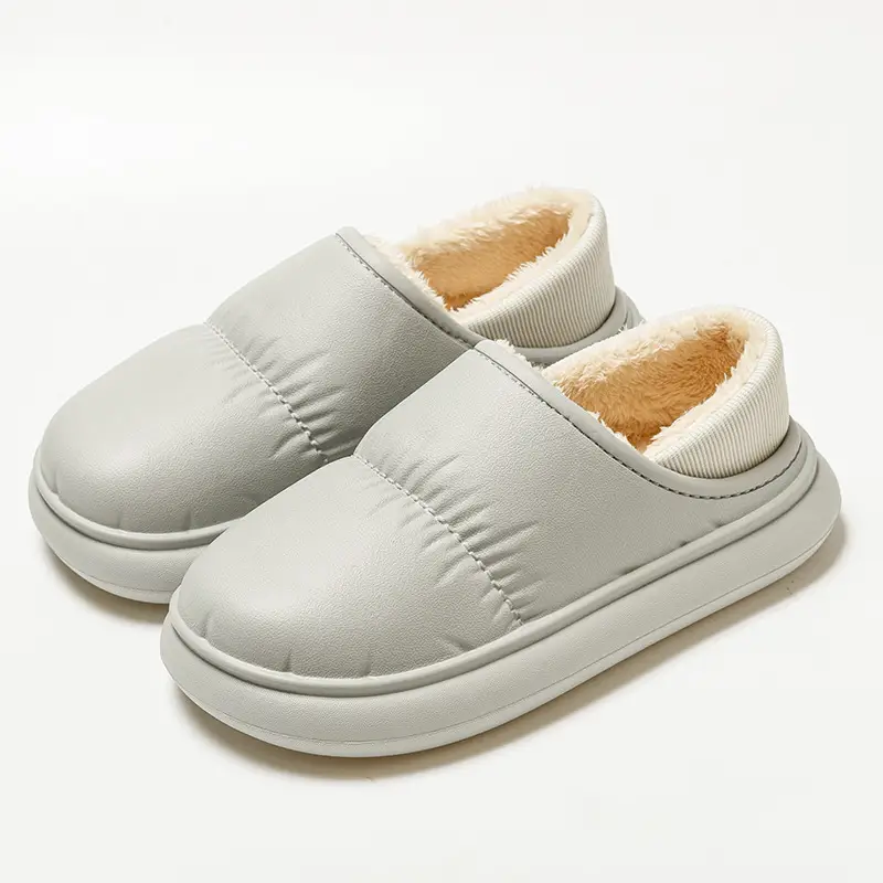 Cross-border Poop-feeling Cotton Slippers Women's Winter Bag Heel and Velvet Indoor Home Warm Thick-soled Waterproof Cotton Shoes for Men's Outer Wear