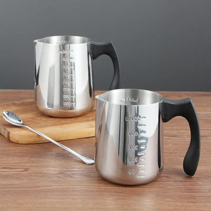 304 Stainless Steel Pull Flower Cup with Scale Insulation Handle - Image 3