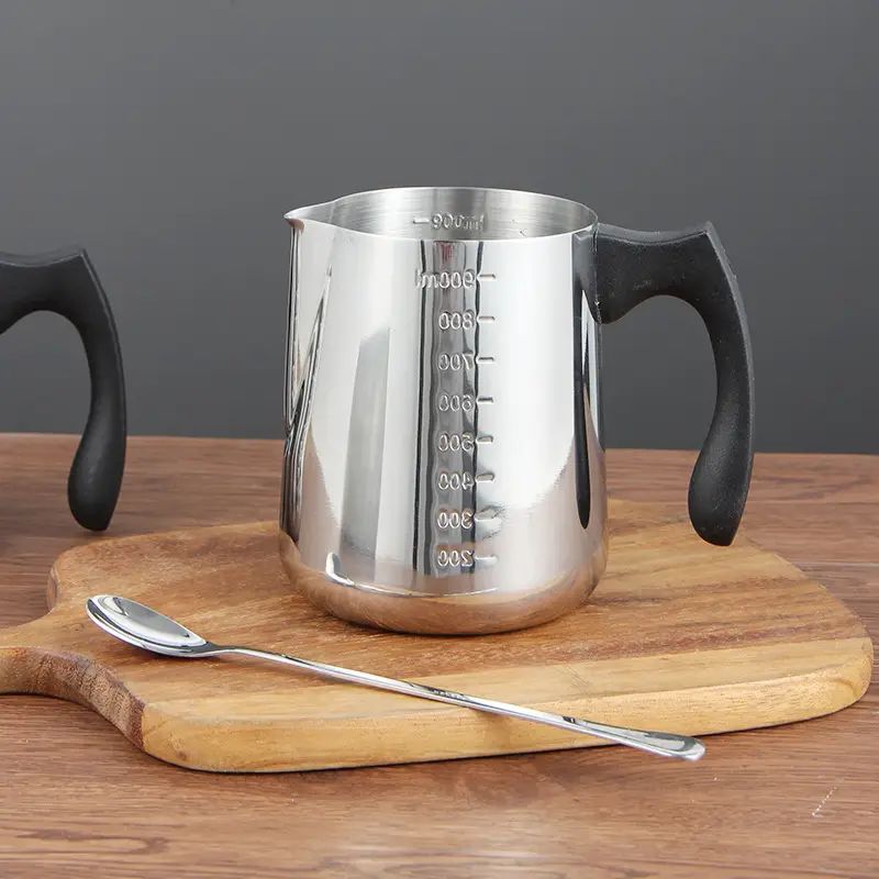 304 Stainless Steel Pull Flower Cup with Scale Insulation Handle - Image 4