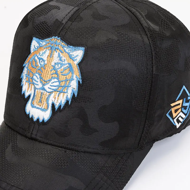 Women's Korean Style Tiger Head Baseball Cap Black - Image 6
