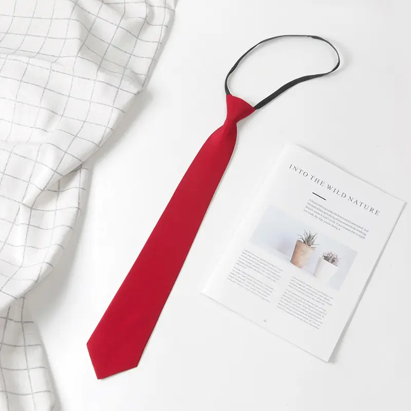 Black Tie Free Zipper Shirt for College Students