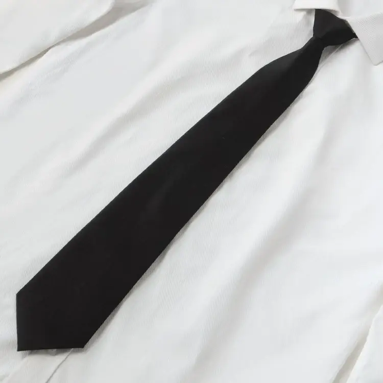 Black Tie Free Zipper Shirt for College Students — feature 9