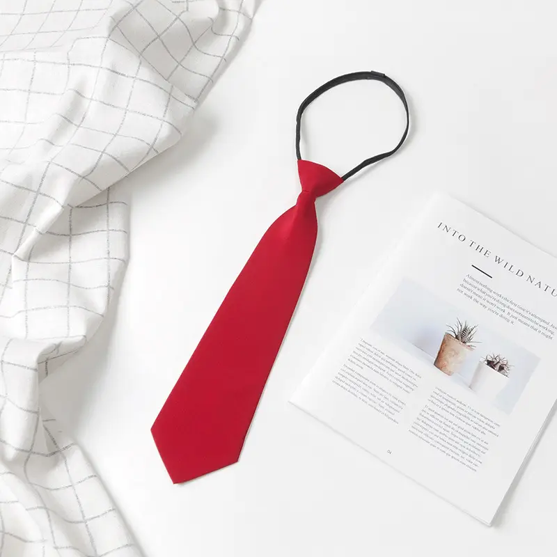 Black Tie Free Zipper Shirt for College Students