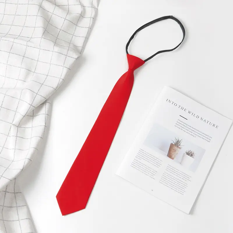 Black Tie Free Zipper Shirt for College Students