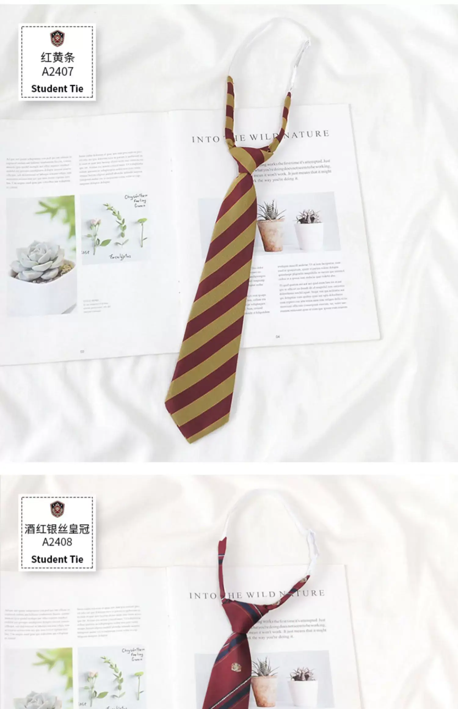 Japanese College Red Striped Ties for Women Men — feature 10