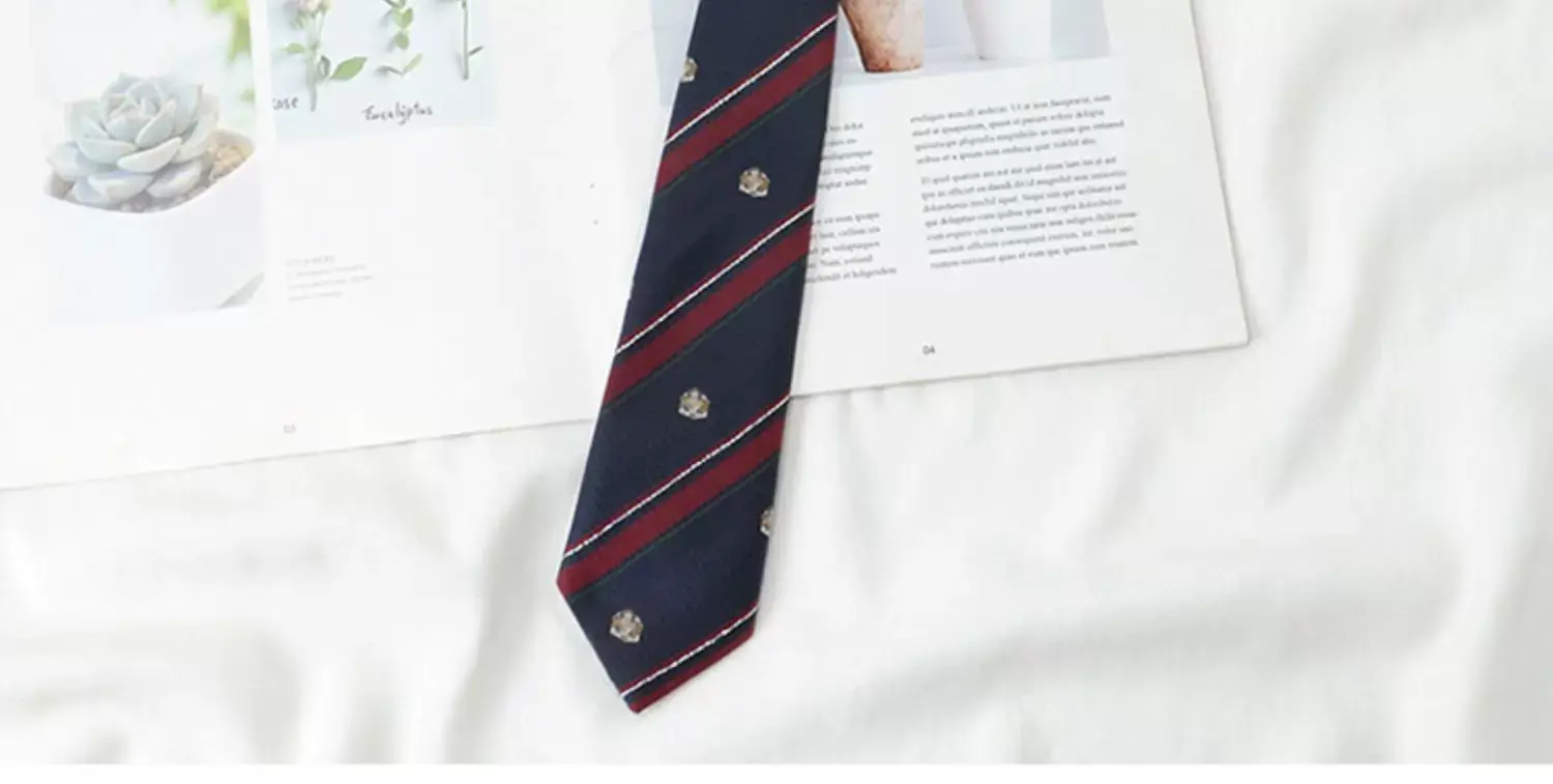 Japanese College Red Striped Ties for Women Men — feature 13