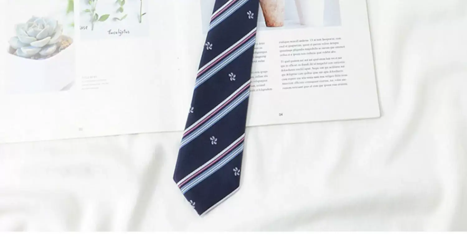 Japanese College Red Striped Ties for Women Men — feature 17