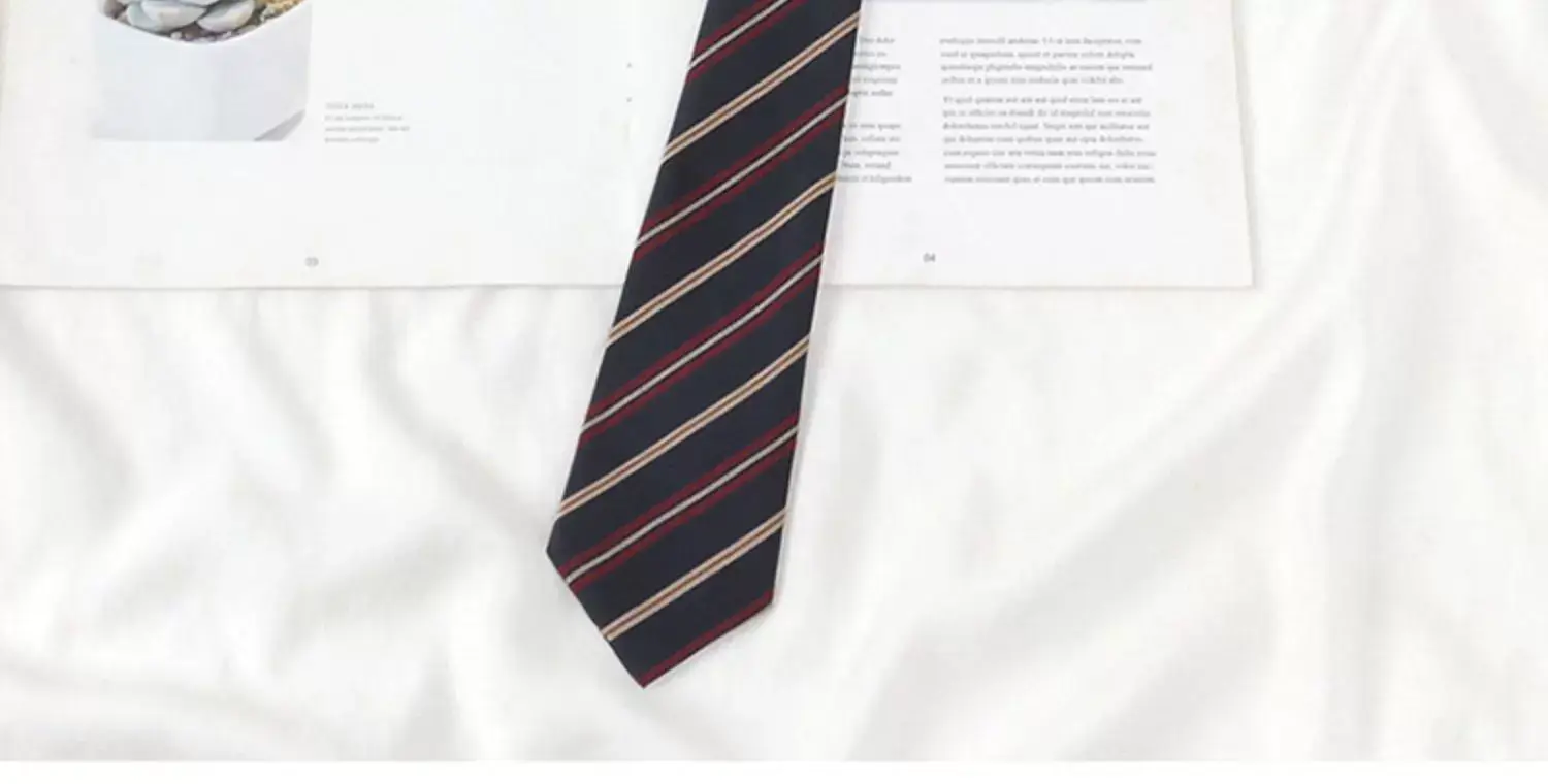 Japanese College Red Striped Ties for Women Men — feature 7