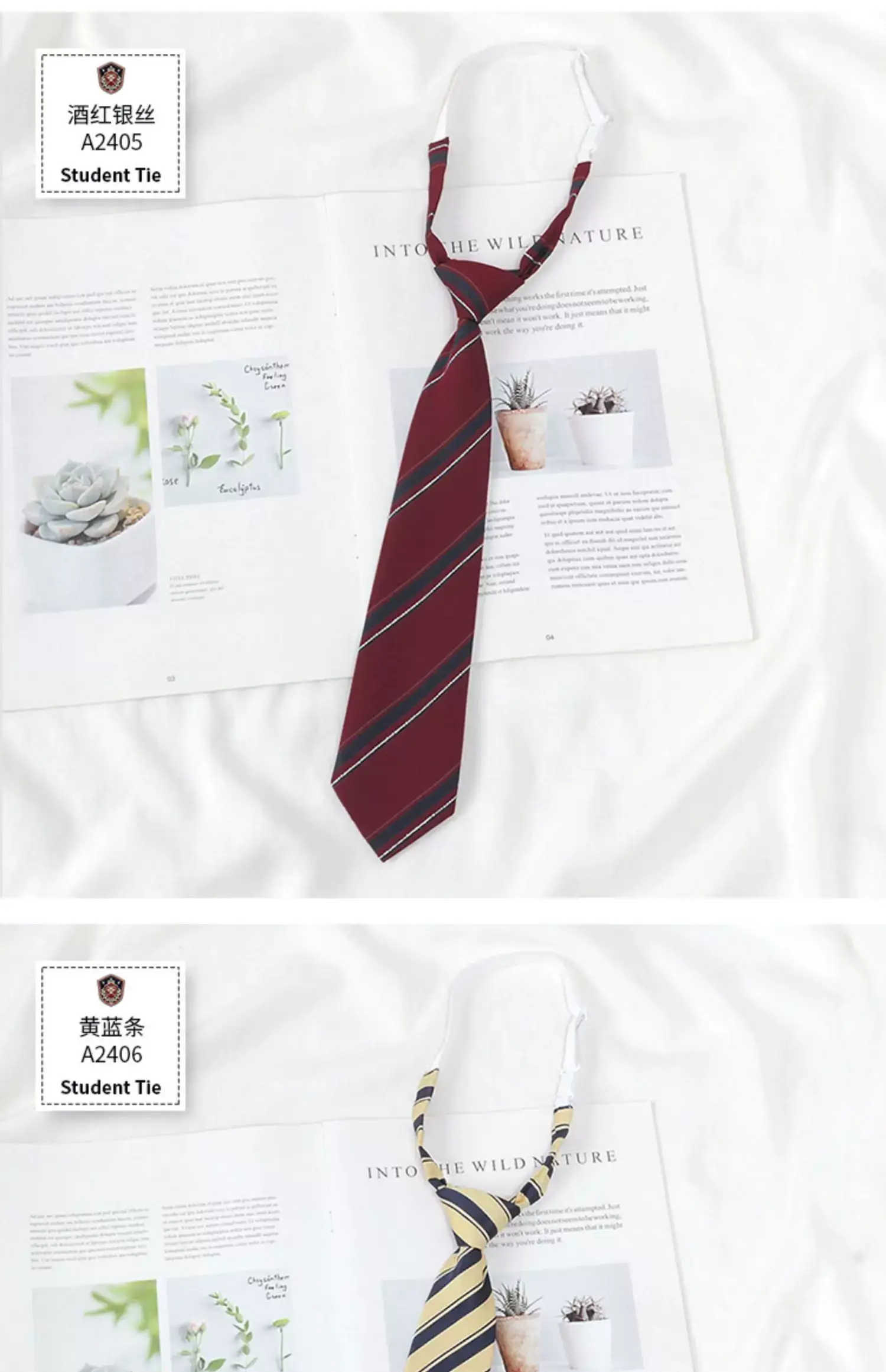 Japanese College Red Striped Ties for Women Men — feature 8