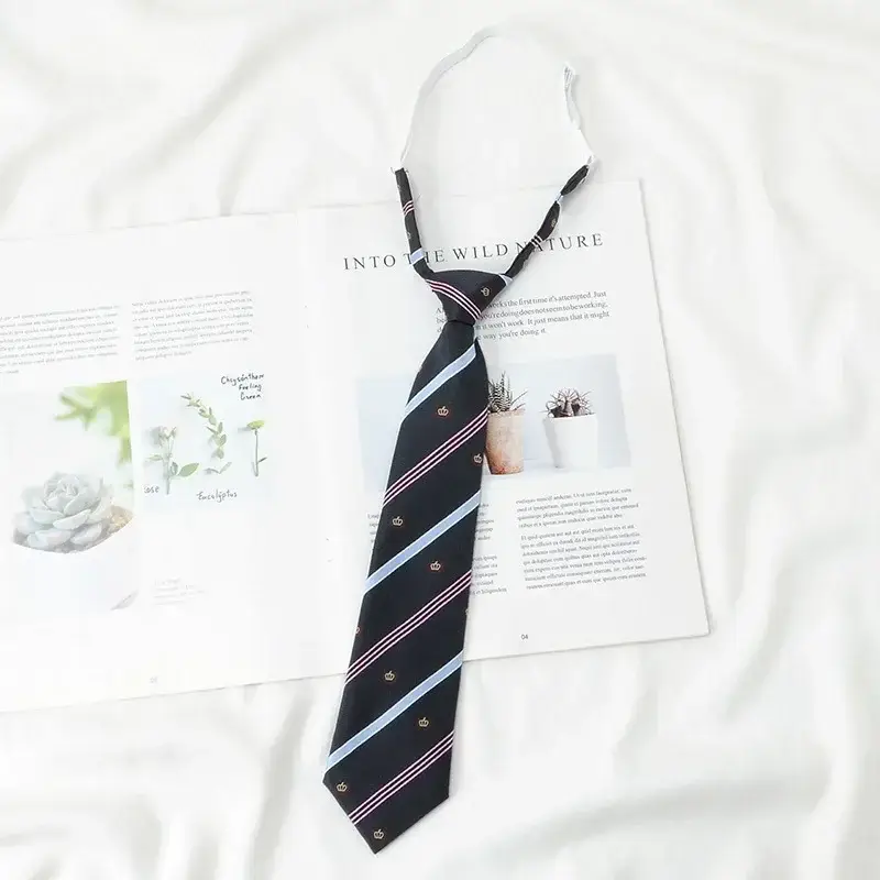 Japanese College Red Striped Ties for Women Men