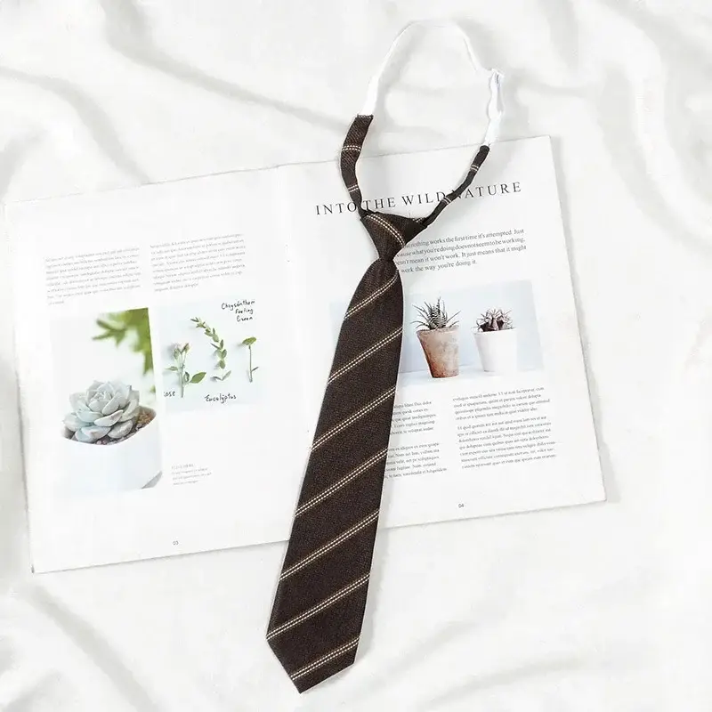 Japanese College Red Striped Ties for Women Men