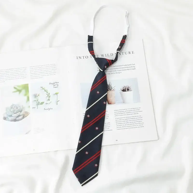Japanese College Red Striped Ties for Women Men