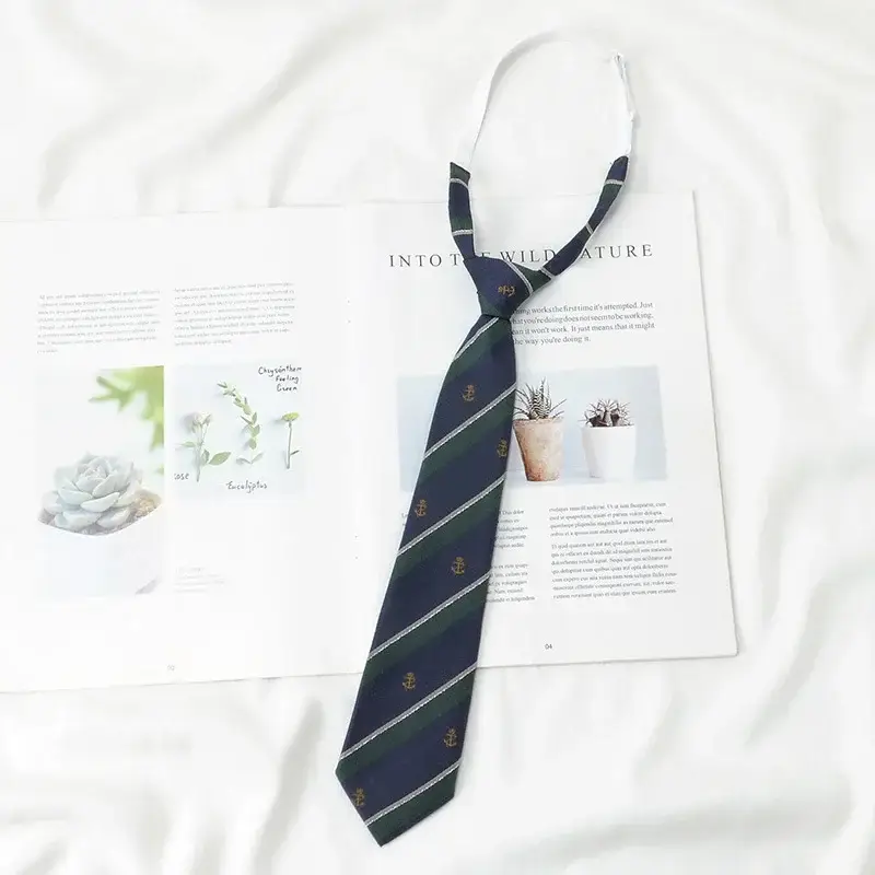 Japanese College Red Striped Ties for Women Men