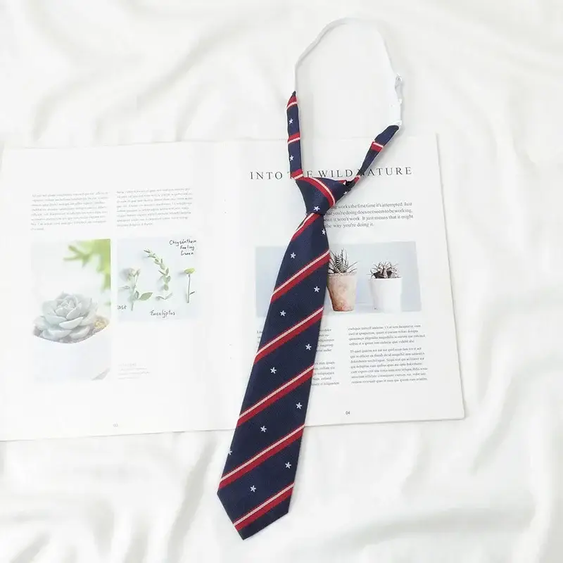 Japanese College Red Striped Ties for Women Men