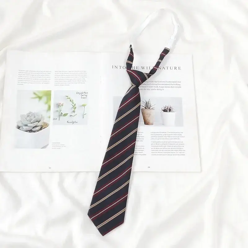 Japanese College Red Striped Ties for Women Men