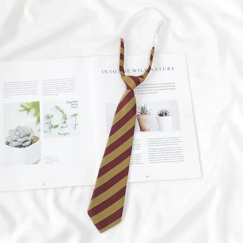 Japanese College Red Striped Ties for Women Men