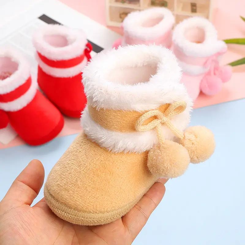 Pink Faux Fur Baby Shoes for 0-12 Months Winter Warm β feature 4