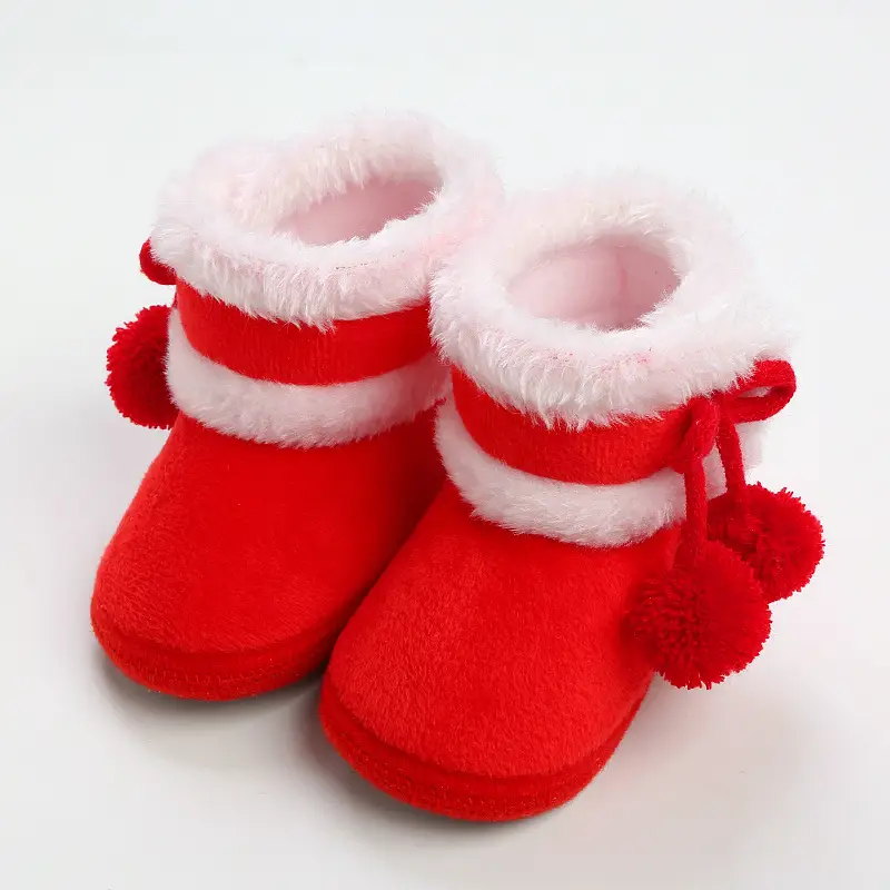 Pink Faux Fur Baby Shoes for 0-12 Months Winter Warm — feature 18