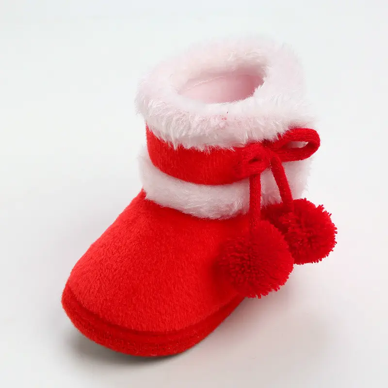 Pink Faux Fur Baby Shoes for 0-12 Months Winter Warm — feature 19