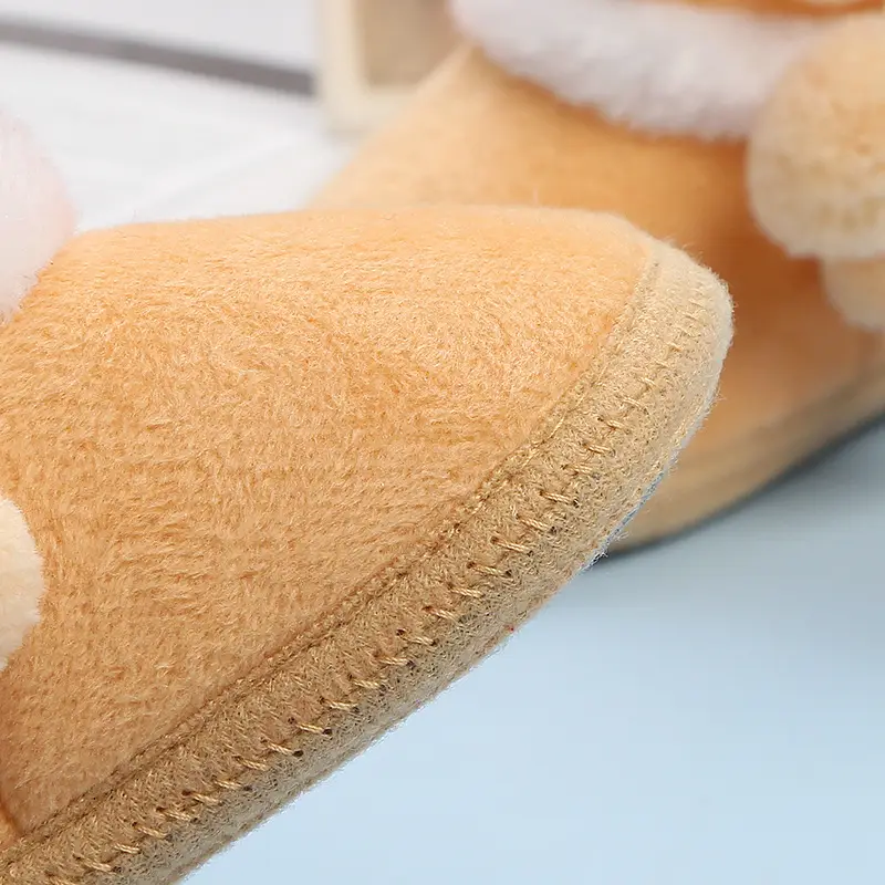 Pink Faux Fur Baby Shoes for 0-12 Months Winter Warm — feature 9