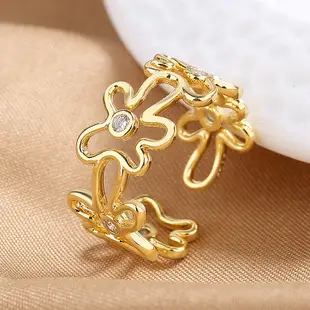 Retro Luxury Six-Sided Cut Out Open Ring with Cultured Zircon — feature 2