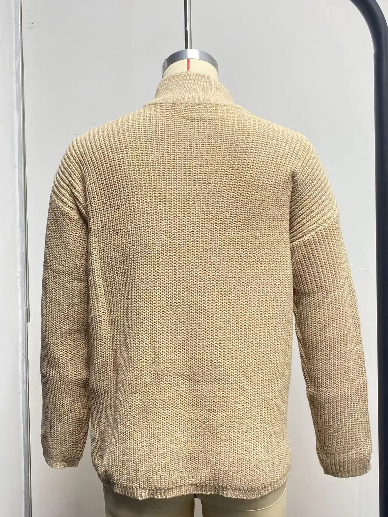 Women's Maroon Knitted Turtleneck Pullover Sweater — feature 4