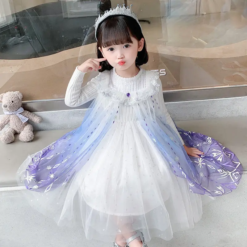 Baby Girl Halloween Dress Blue Yellow Tulle Short Sleeve — feature 14