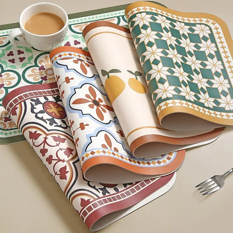 Waterproof Oil-Proof Square Tablemat with Rounded Corner Insulation - Image 9