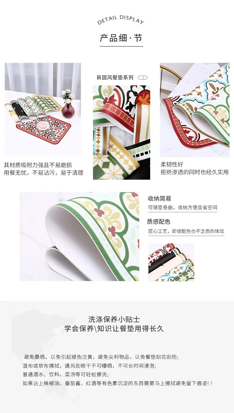 Waterproof Oil-Proof Square Tablemat with Rounded Corner Insulation — feature 11