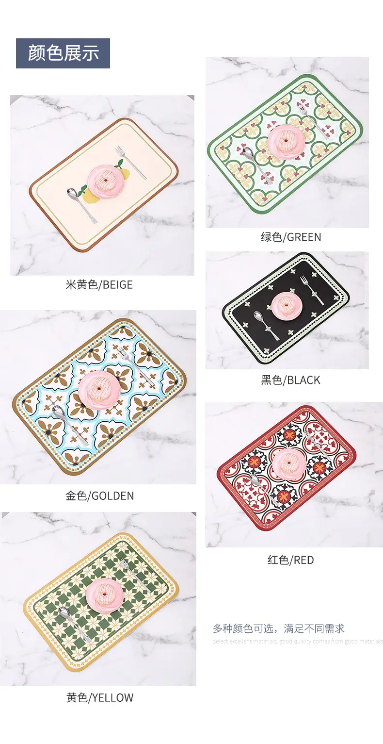 Waterproof Oil-Proof Square Tablemat with Rounded Corner Insulation — feature 12