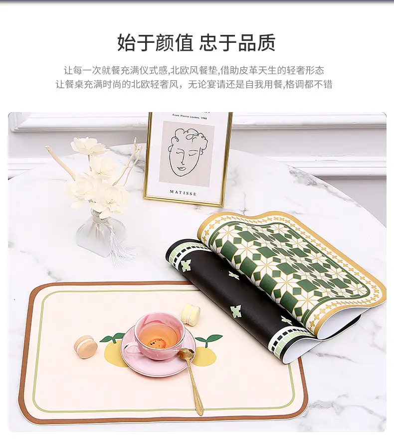 Waterproof Oil-Proof Square Tablemat with Rounded Corner Insulation — feature 7