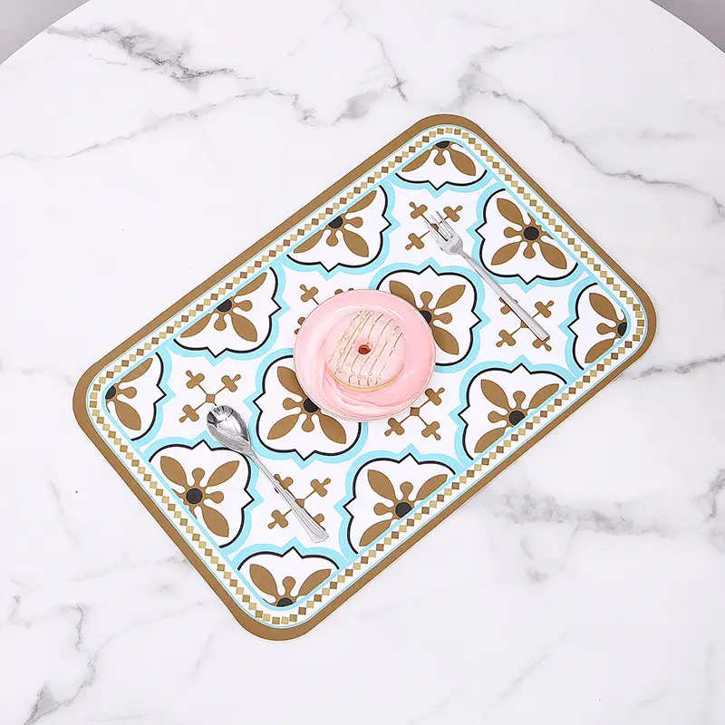 Waterproof Oil-Proof Square Tablemat with Rounded Corner Insulation - Image 2