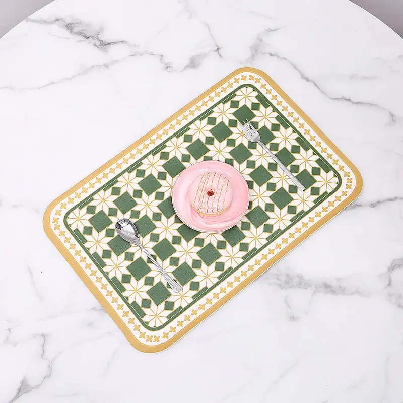 Waterproof Oil-Proof Square Tablemat with Rounded Corner Insulation - Image 3