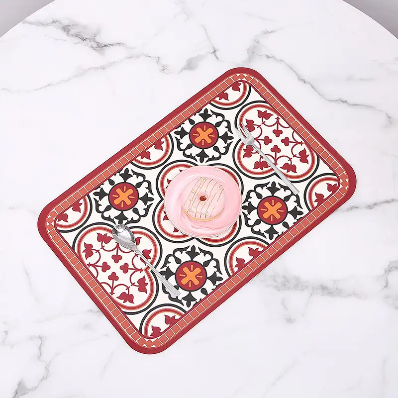 Waterproof Oil-Proof Square Tablemat with Rounded Corner Insulation - Image 4