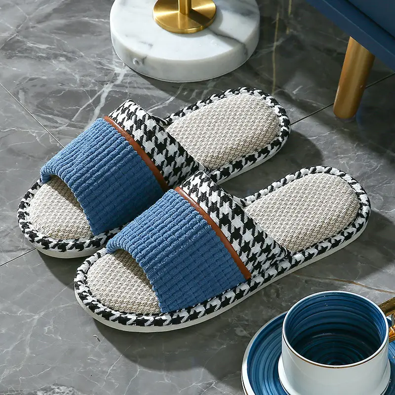 Houndstooth Simple Autumn Slippers for Women and Couples, Indoor Home Wear, Autumn and Winter Warm 2022 New Model, Wholesale and Dropshipping, Non-Slip - Image 9