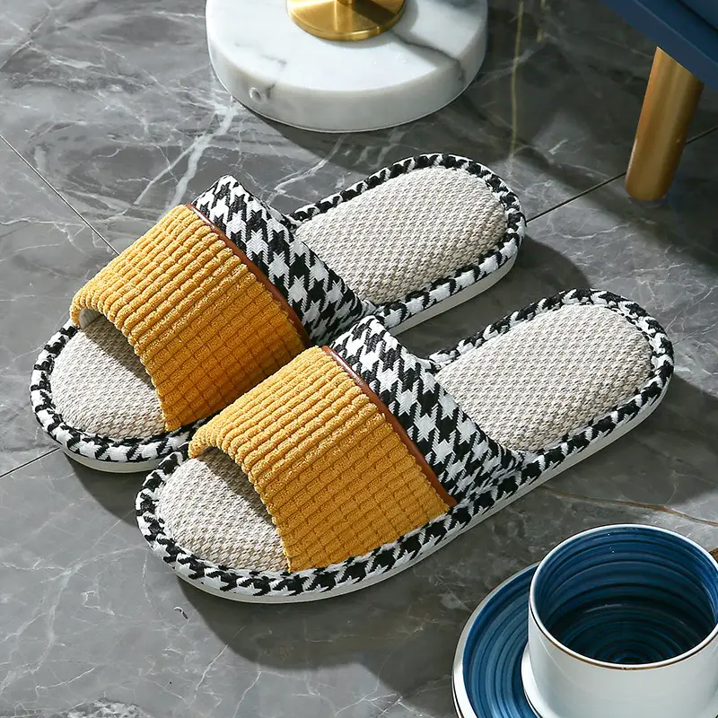 Houndstooth Simple Autumn Slippers for Women and Couples, Indoor Home Wear, Autumn and Winter Warm 2022 New Model, Wholesale and Dropshipping, Non-Slip - Image 6
