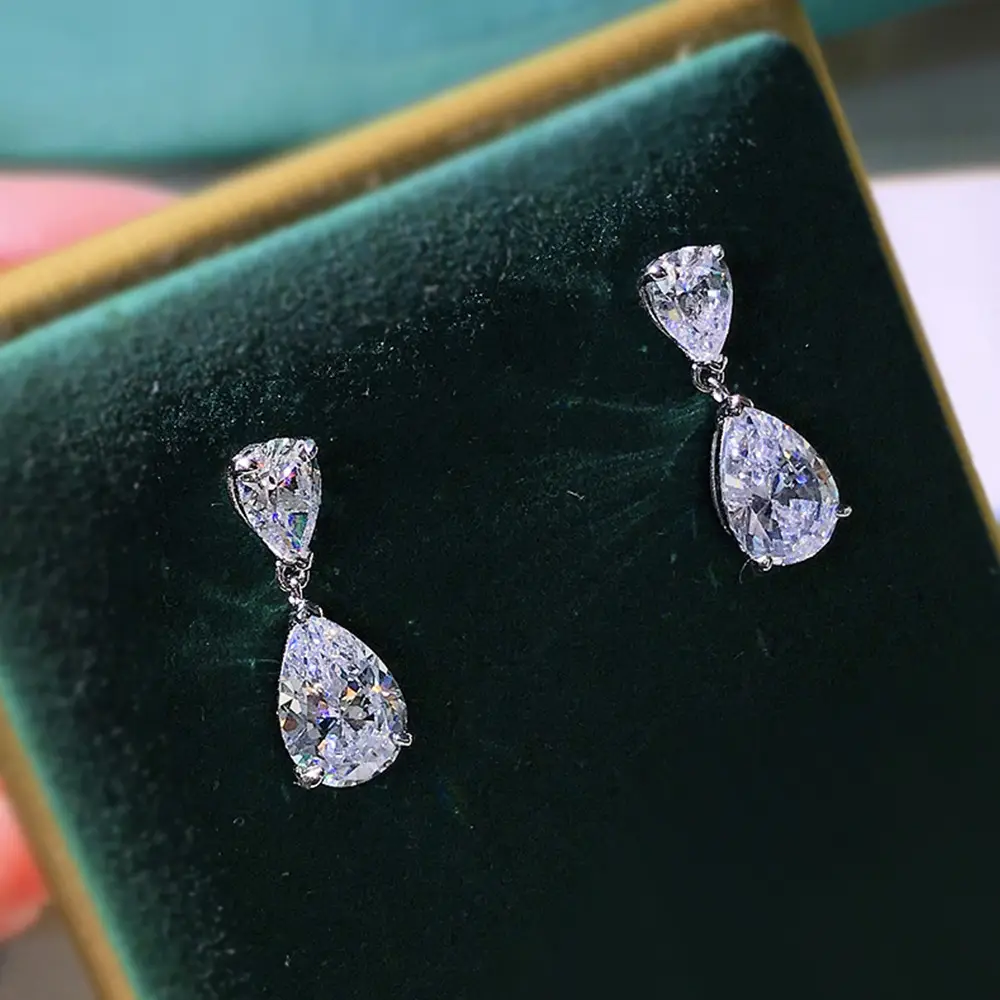 Cao Shi 2023 Zircon Pear-Shaped Earrings for Women - Image 3
