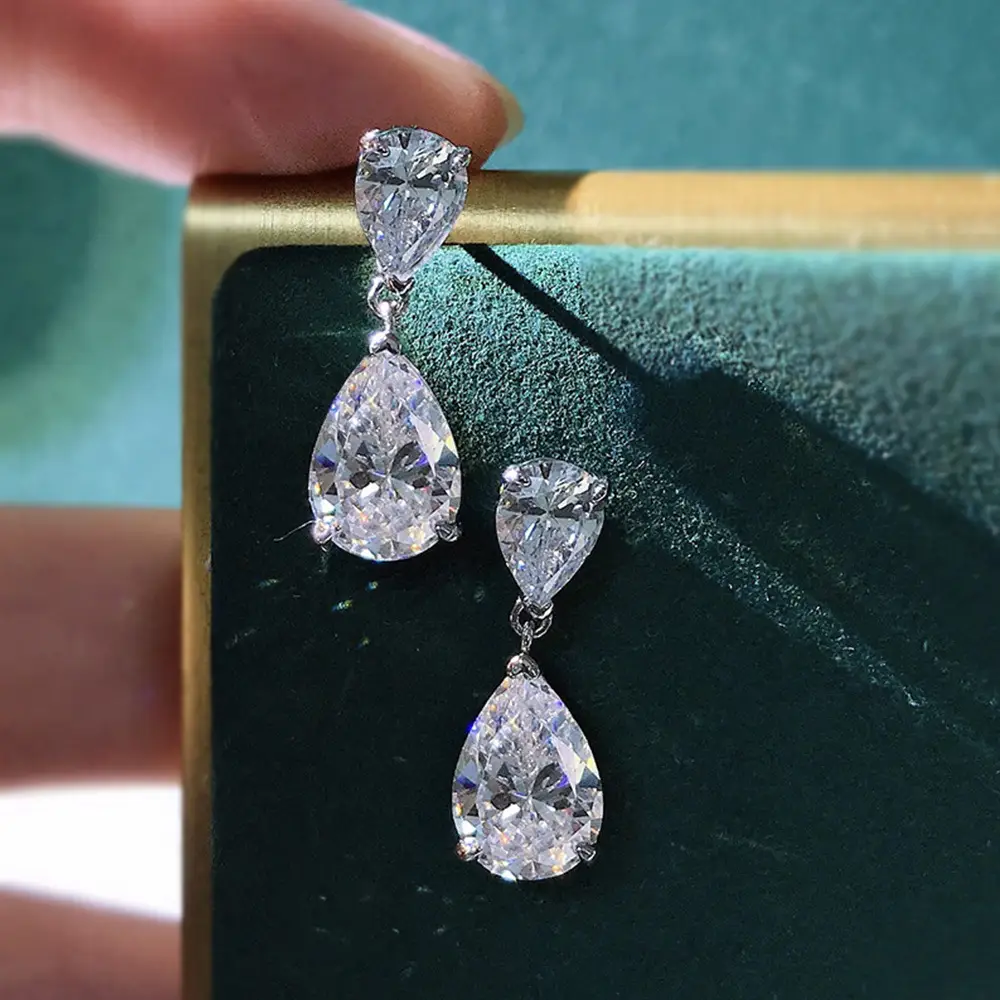 Cao Shi 2023 Zircon Pear-Shaped Earrings for Women — feature 3