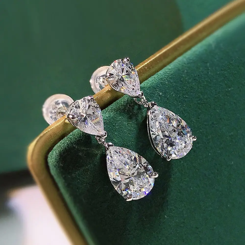 Cao Shi 2023 Zircon Pear-Shaped Earrings for Women — feature 5