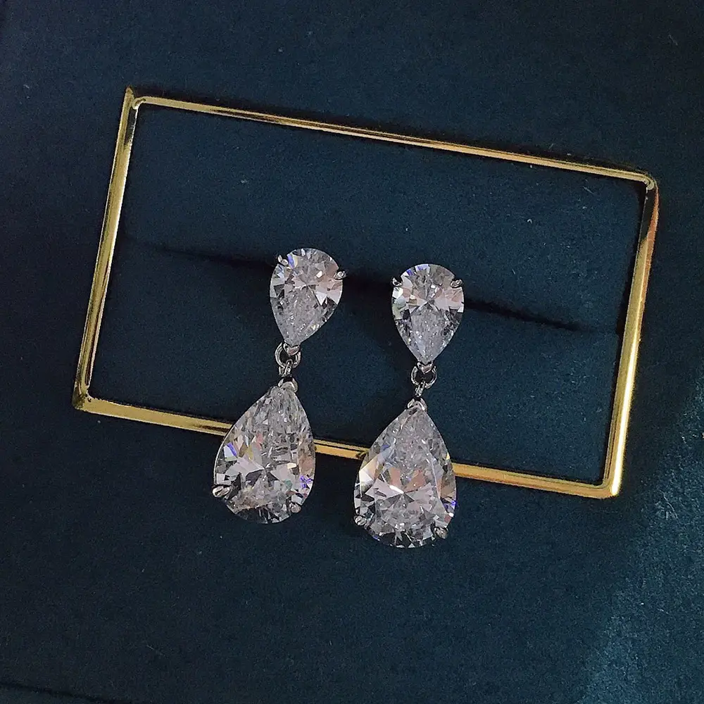Cao Shi 2023 Zircon Pear-Shaped Earrings for Women — feature 6