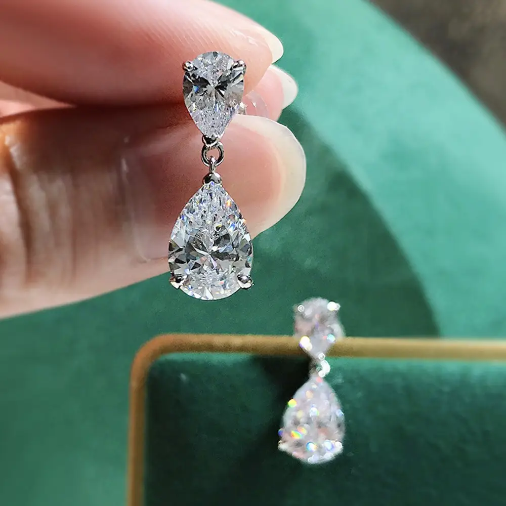 Cao Shi 2023 Zircon Pear-Shaped Earrings for Women — feature 7