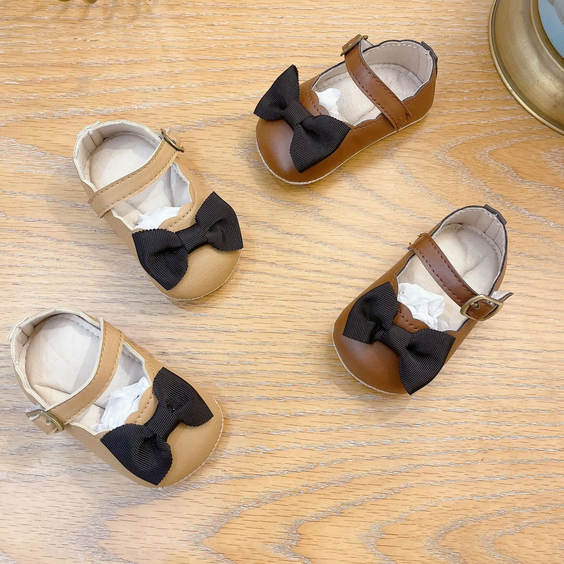 Autumn Bowknot Black Baby Shoes Small — feature 8