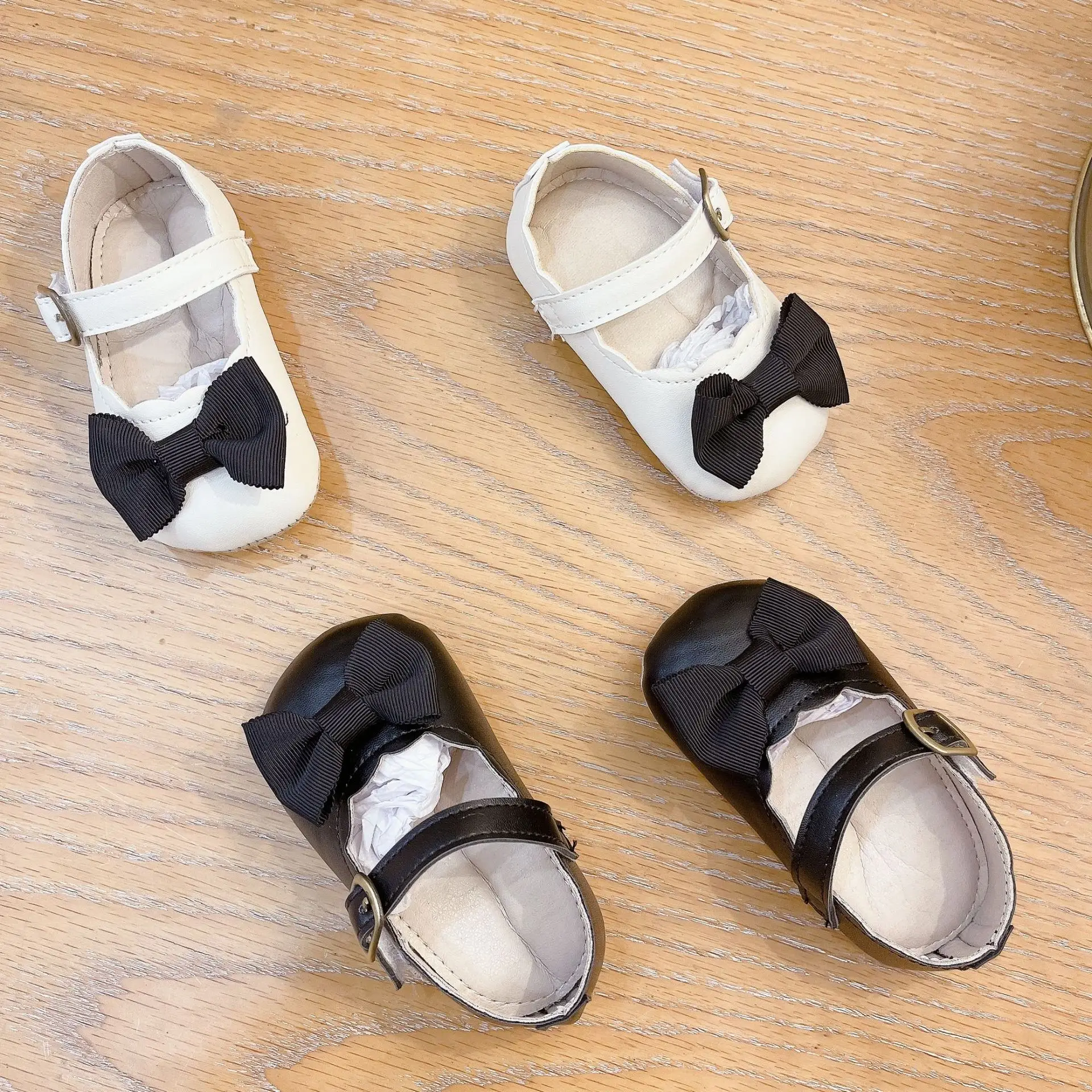 Autumn Bowknot Black Baby Shoes Small — feature 9