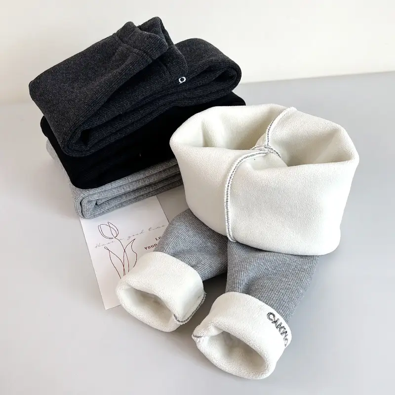 Girls Velvet Leggings Winter Outerwear Set - Image 5