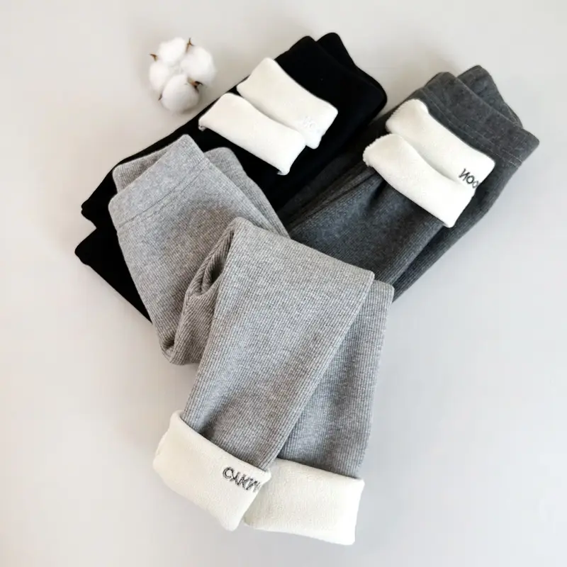 Girls Velvet Leggings Winter Outerwear Set - Image 6