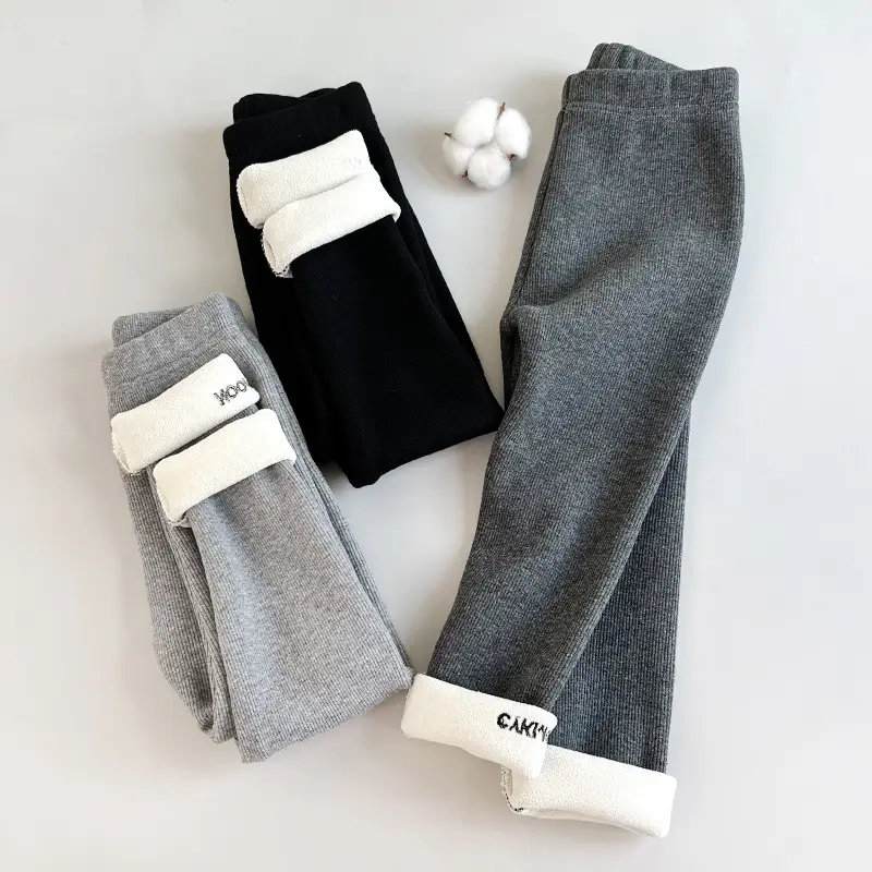 Girls Velvet Leggings Winter Outerwear Set - Image 7