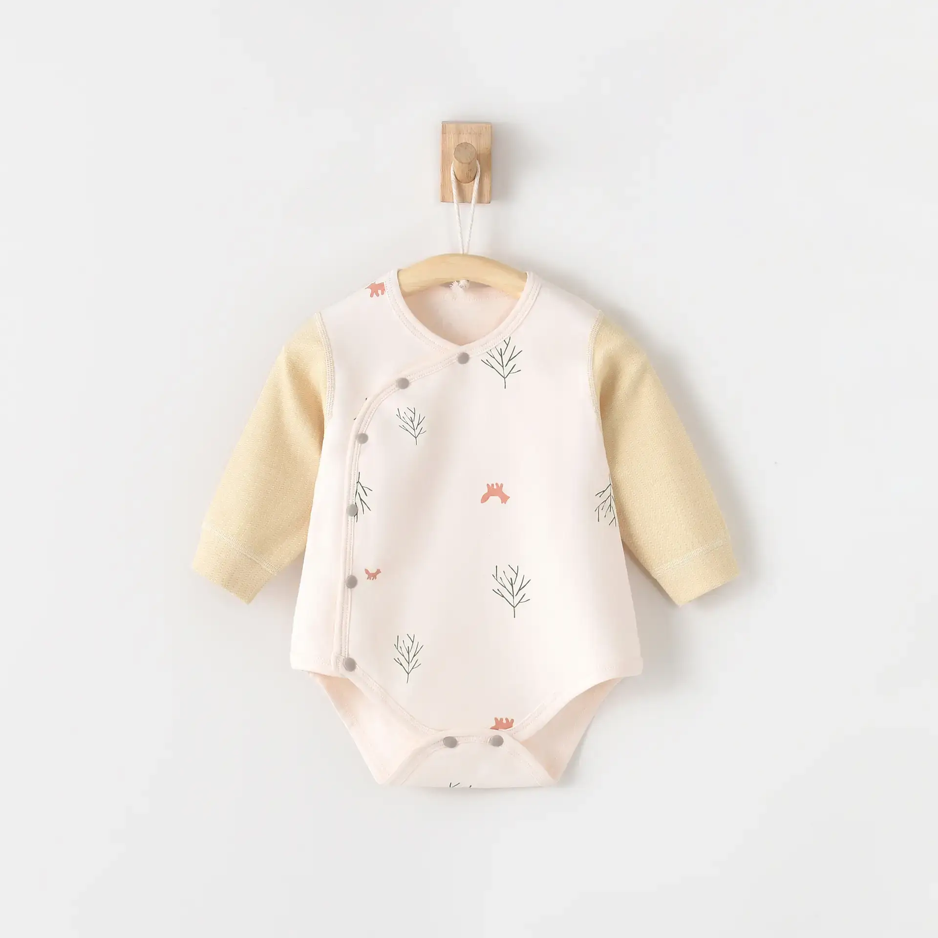 Baby Romper Pink Fleece Triangle Jumpsuit Newborn - Image 2
