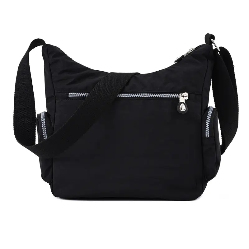 New Water-Repellent Nylon Women's Shoulder Bag Multi-Pocket Beige - Image 11