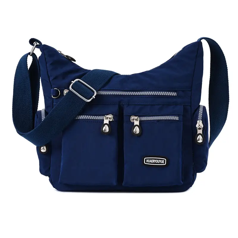 New Water-Repellent Nylon Women's Shoulder Bag Multi-Pocket Beige - Image 3