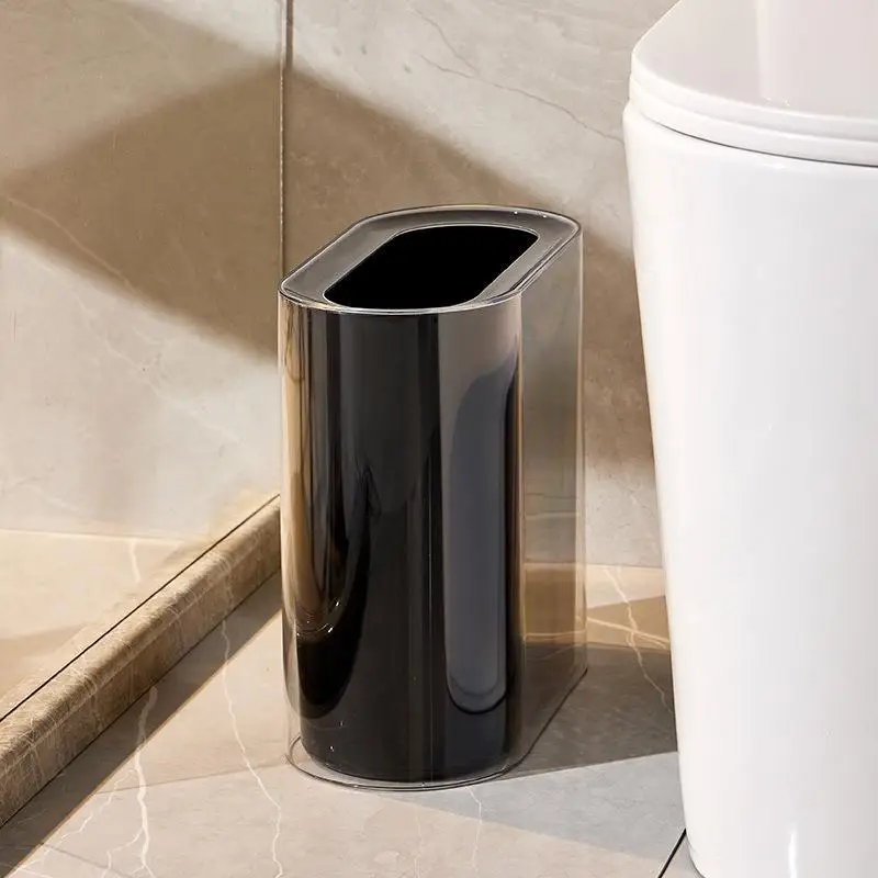 Transparent Bathroom Trash Can with Narrow Gap Design - Image 5